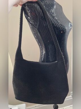 The Sak Classic Black Crochet Shoulder Bag